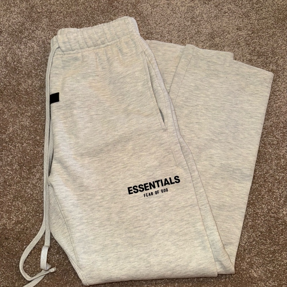 Essentials Light Oatmeal Sweatpants Relaxed Fit